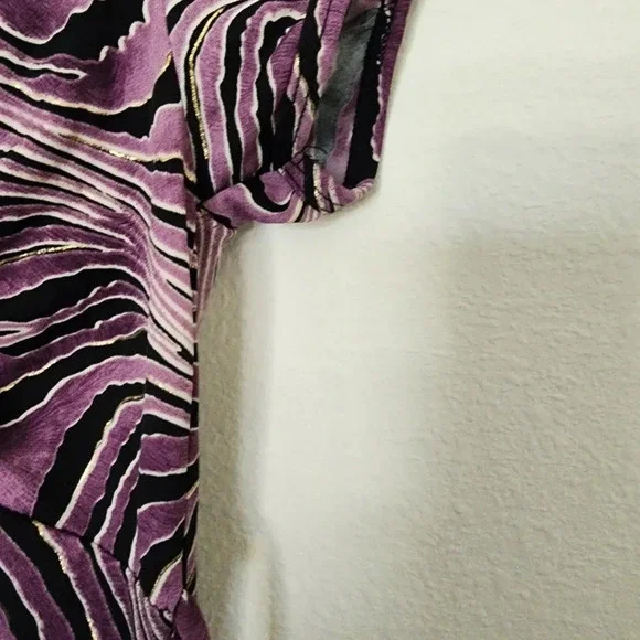 VINTAGE Y2K SOULMATES Purple Ruffled V-Neck Blouse Size Medium - Picture 3 of 8